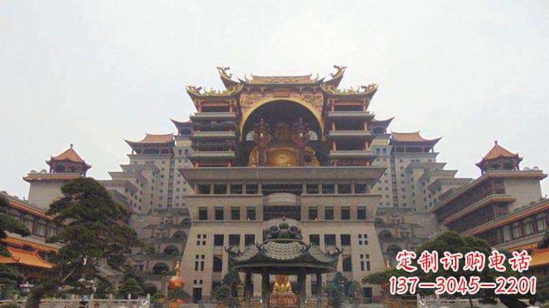 泰安寺庙圆香炉铜雕