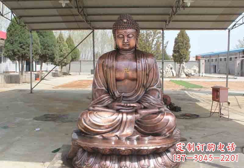 泰安寺庙铸铜如来佛像雕塑