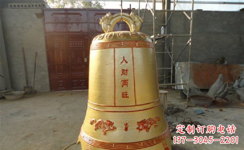 泰安寺庙铸铜钟雕塑