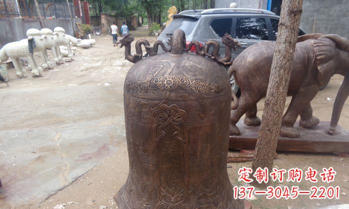 泰安寺庙铸铜钟铜雕 (3)