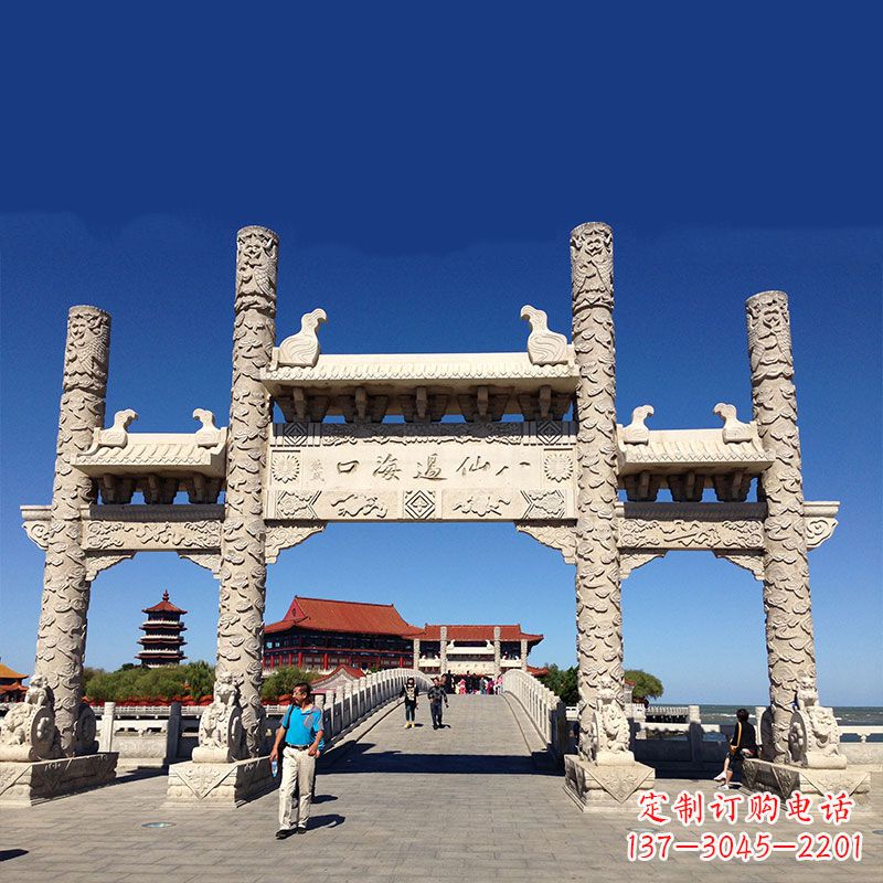 泰安寺院大门无楼石牌坊