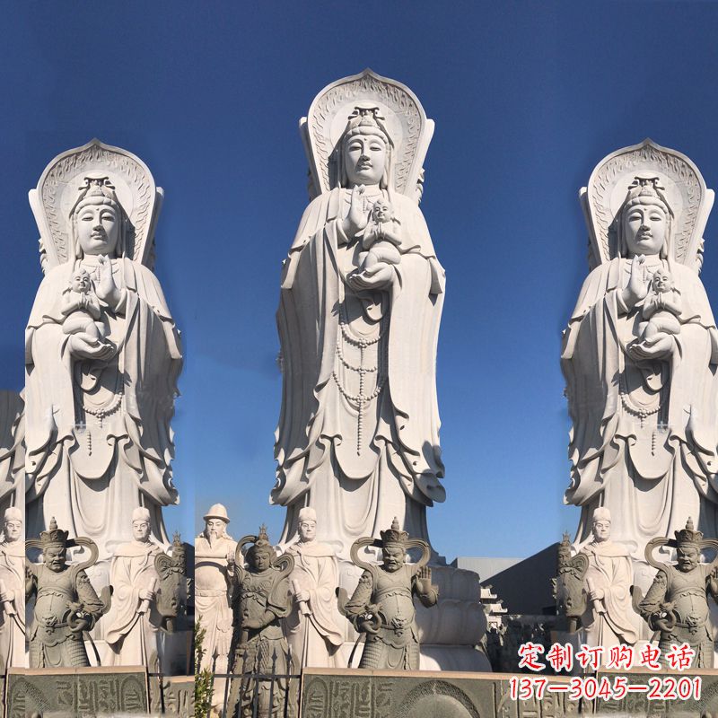 泰安送子观音大型石雕塑