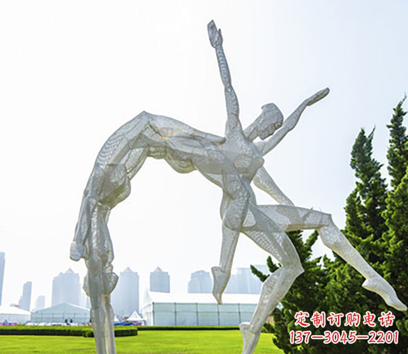 泰安体操运动员不锈钢雕塑