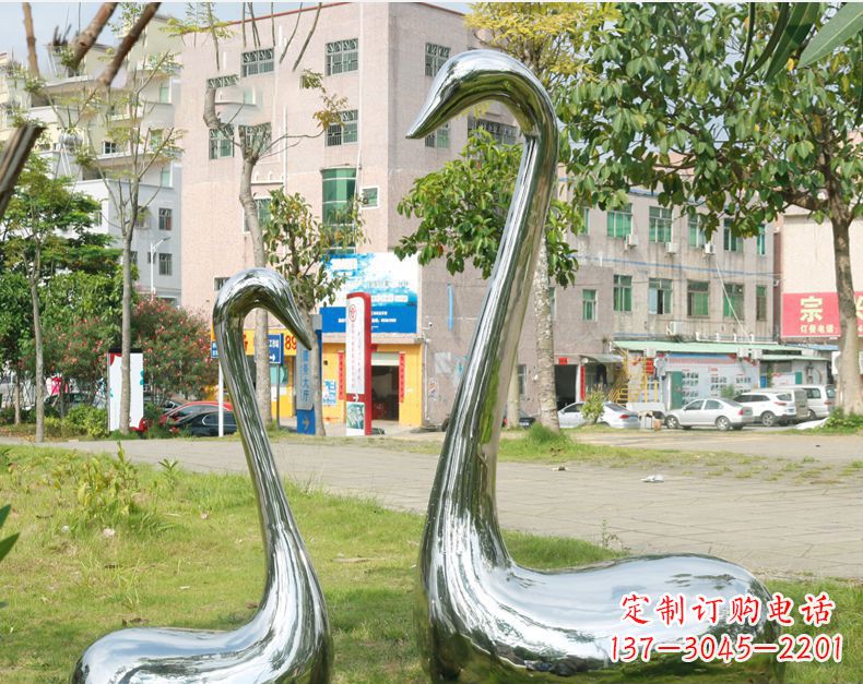 泰安天鹅抽象不锈钢雕塑112