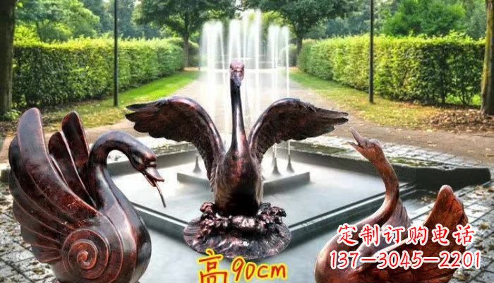 泰安天鹅喷泉铜雕塑