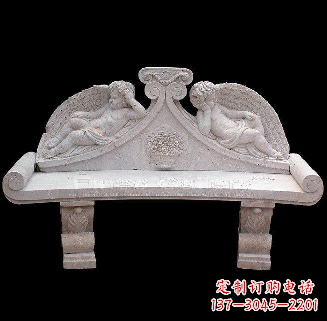 泰安天使石雕座椅公园景观雕塑