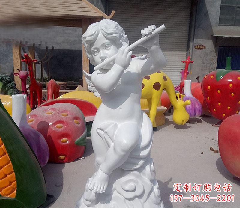 泰安天使吹笛人物石雕