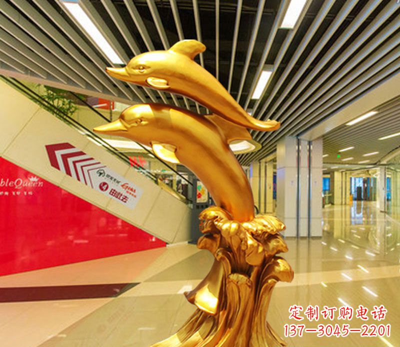 泰安跳跃的海豚铜雕