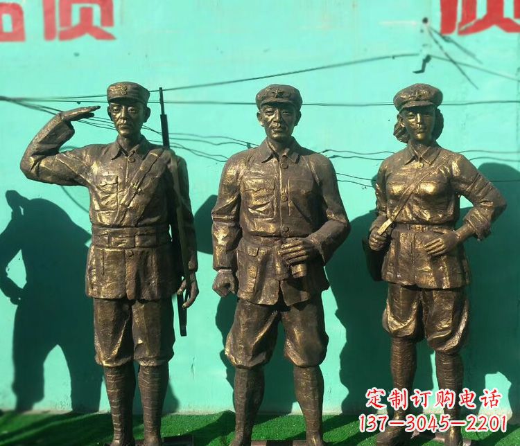 泰安铜雕八路军战士雕塑