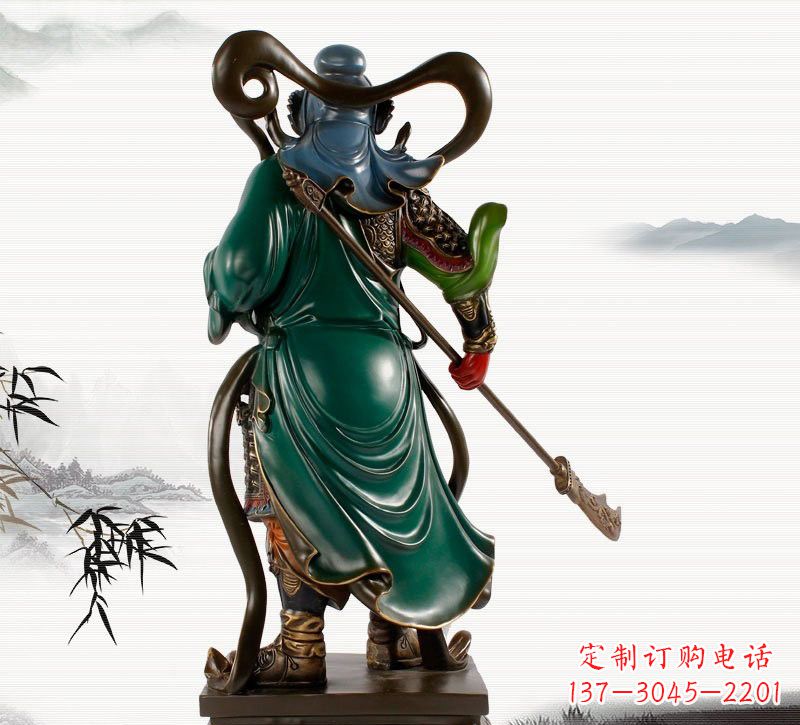 泰安铜雕彩绘武财神关公