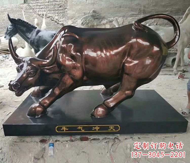 泰安铜雕城市牛气冲天