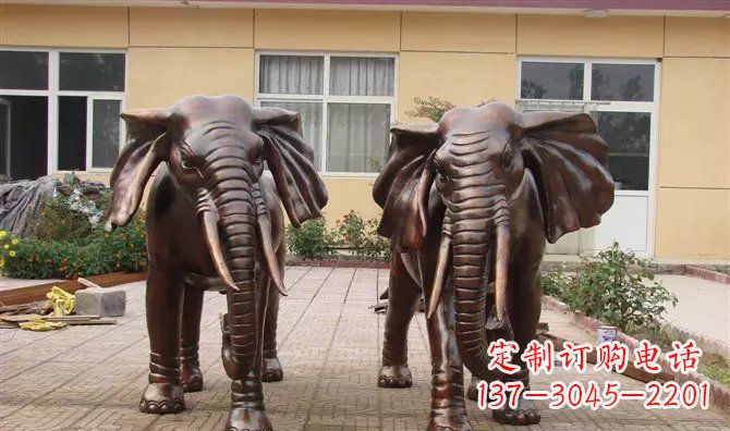 泰安铜雕大象公司门口动物雕塑