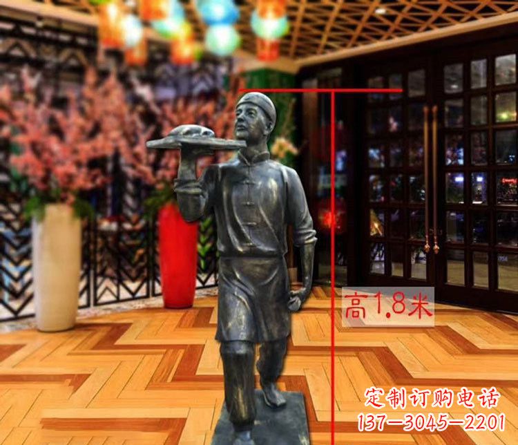 泰安铜雕店小二人物雕塑 (2)