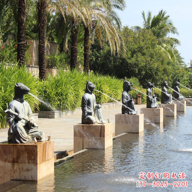泰安铜雕动物喷泉景观雕塑