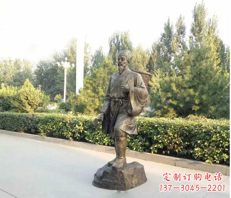 泰安铜雕古代名医李时珍雕塑