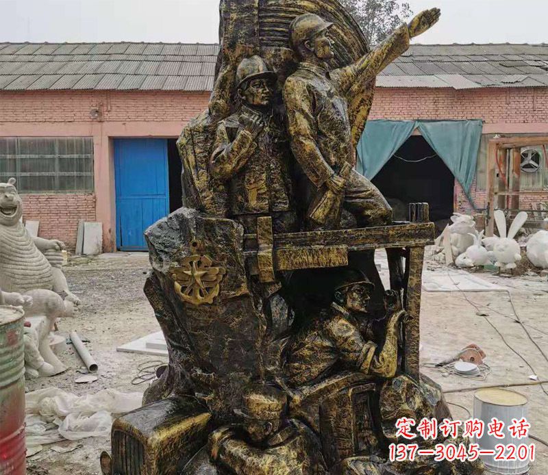 泰安铜雕广场解放战士雕塑