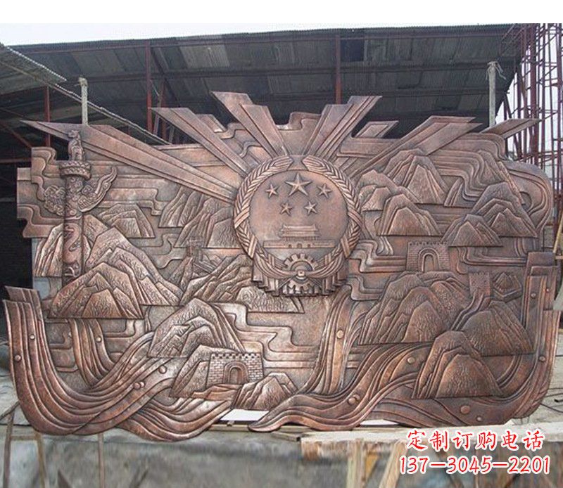 泰安铜雕广场军人壁画雕塑摆件