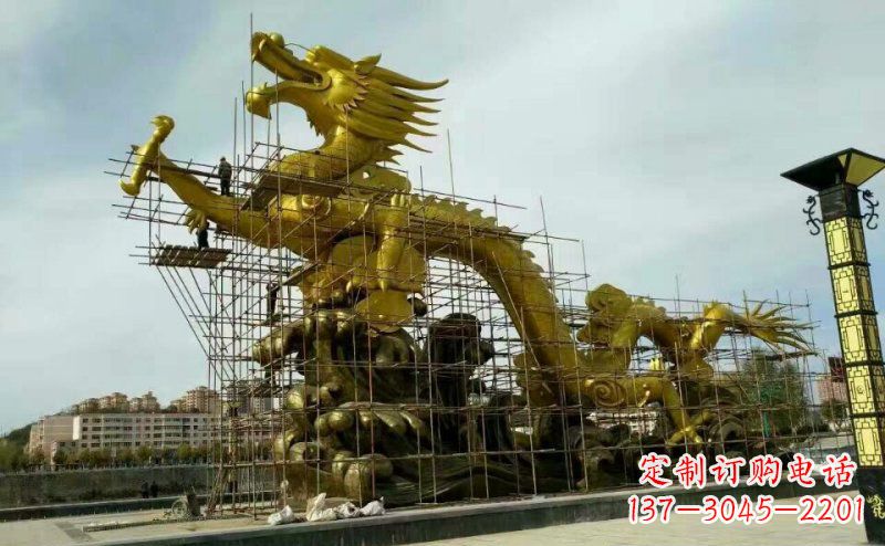 泰安铜雕广场神龙景观摆件