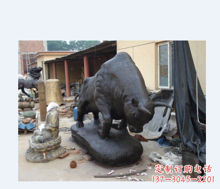 泰安铜雕广场水牛动物雕塑