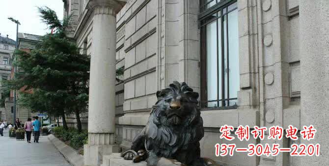 泰安铜雕跪姿狮子