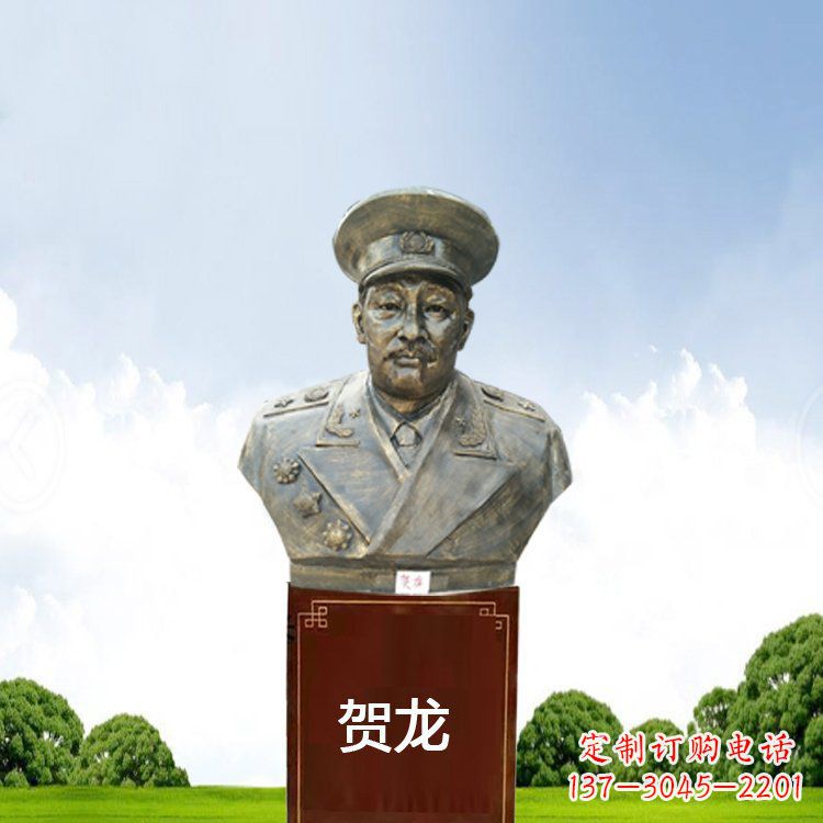泰安铜雕贺龙头像