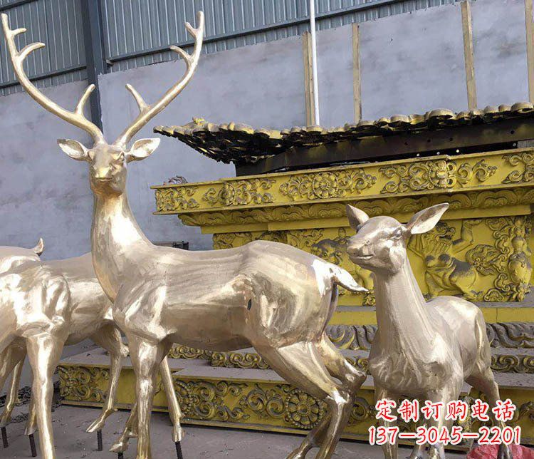 泰安铜雕户外动物小鹿雕塑
