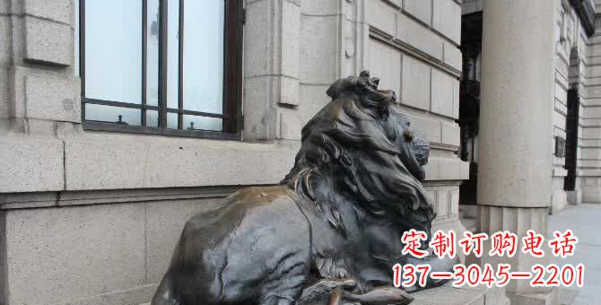 泰安铜雕汇丰卧姿狮子