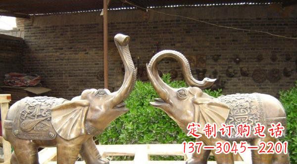 泰安铜雕吉祥小象公园动物雕塑
