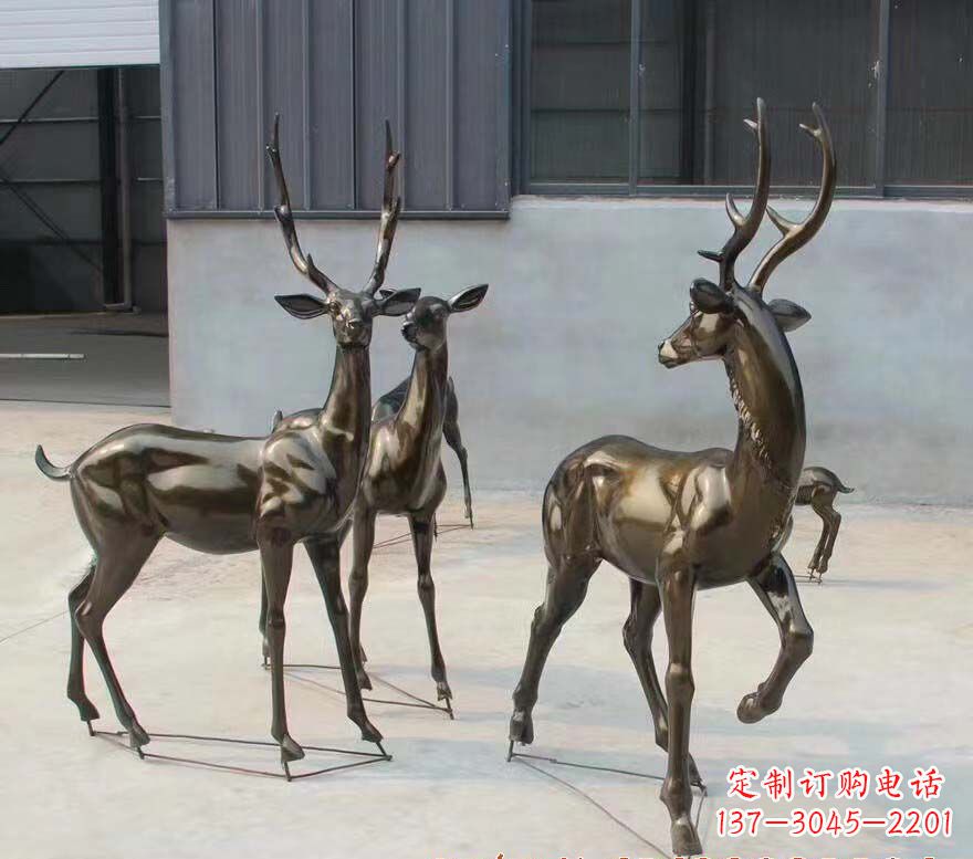 泰安铜雕鹿群雕塑