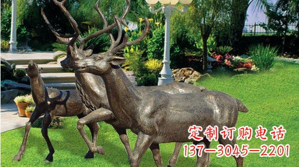 泰安铜雕鹿公园动物雕塑
