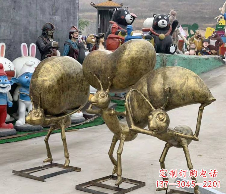 泰安铜雕蚂蚁搬家雕塑
