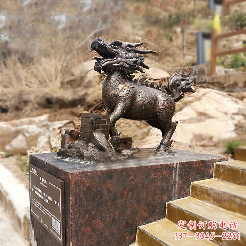 泰安铜雕麒麟景观雕塑装饰品