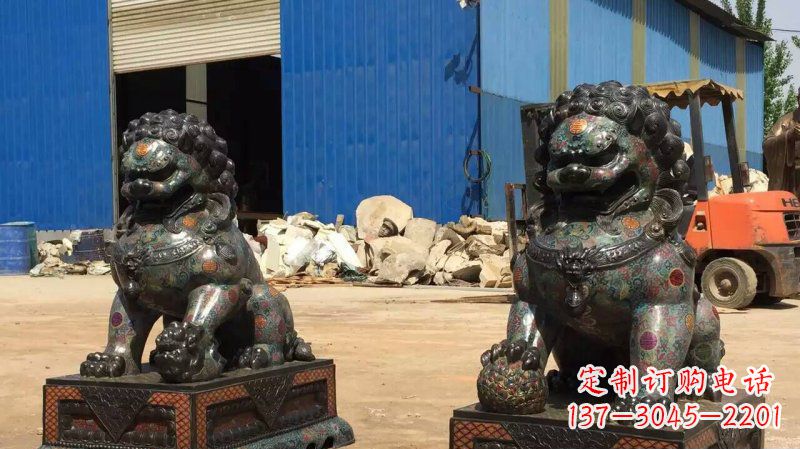 泰安铜雕企业招财狮子雕塑摆件