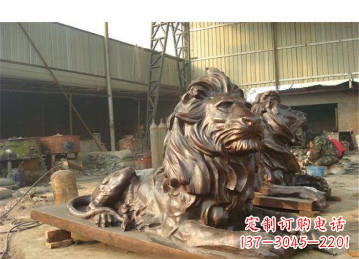 泰安铜雕狮子公司门口雕塑