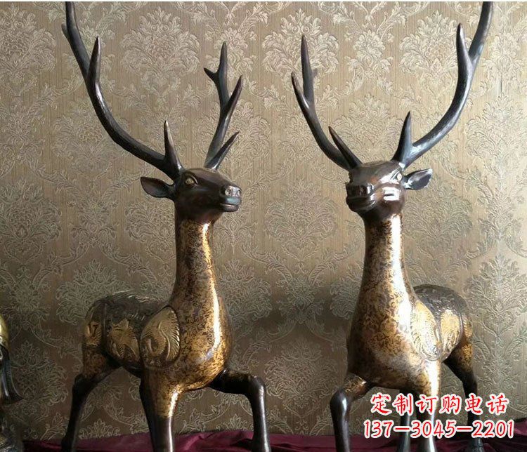 泰安铜雕室内装饰动物鹿雕塑