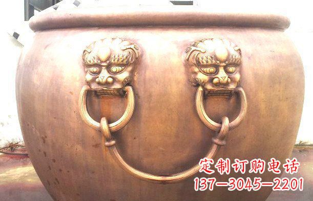 泰安铜雕水缸寺庙景观雕塑_1