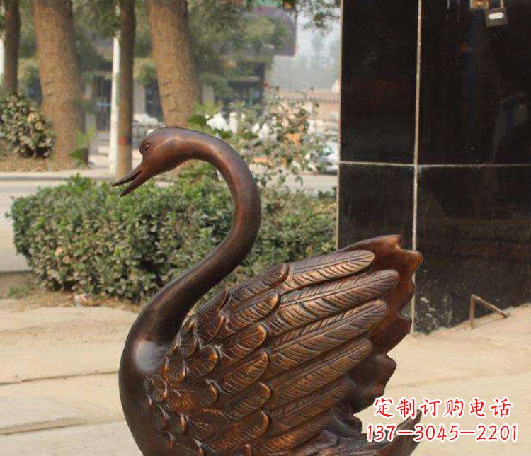 泰安铜雕水景天鹅动物雕塑