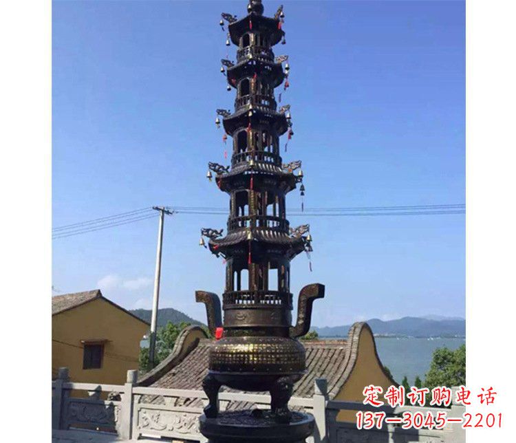 泰安铜雕寺庙大型多层香炉