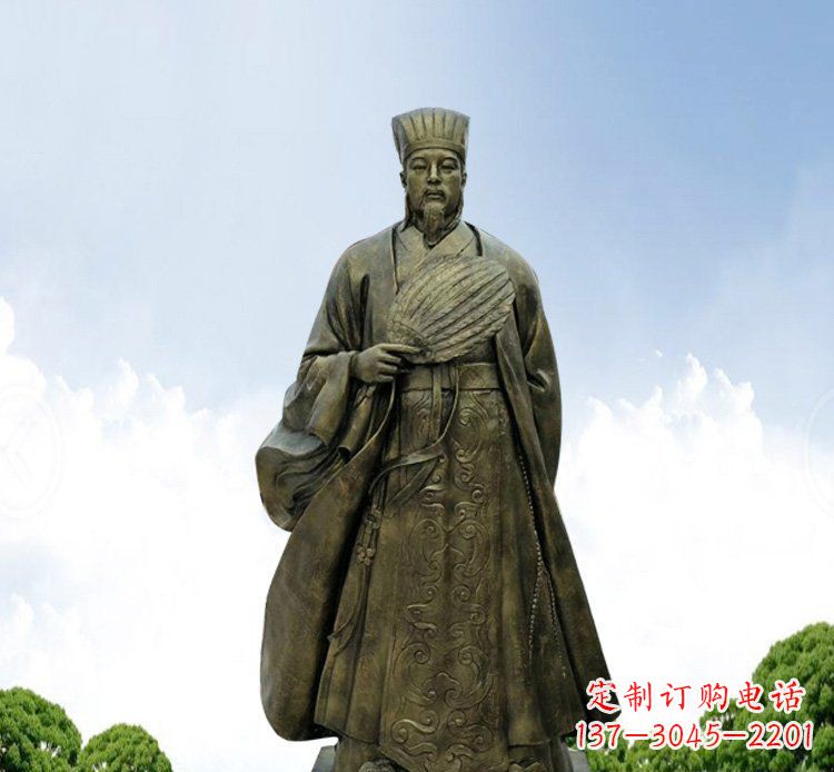 泰安铜雕伟人诸葛亮古代历史人物