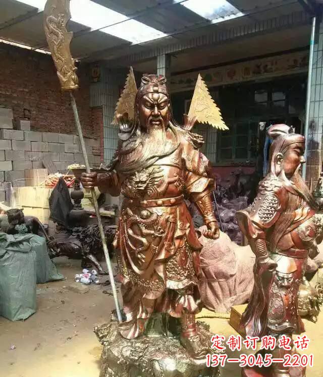 泰安铜雕武财神持刀关公雕塑
