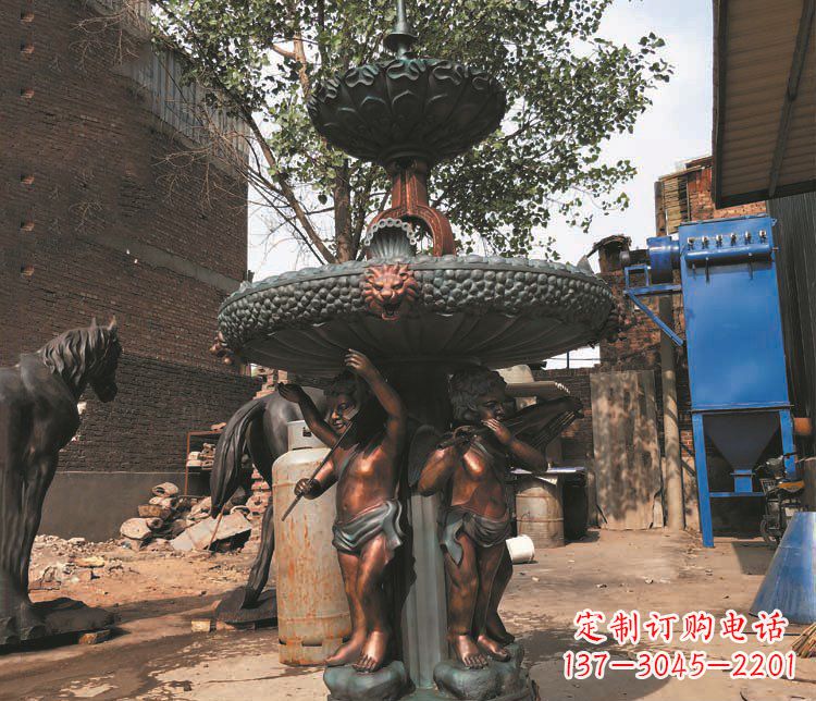 泰安铜雕西方人物喷泉景观雕塑