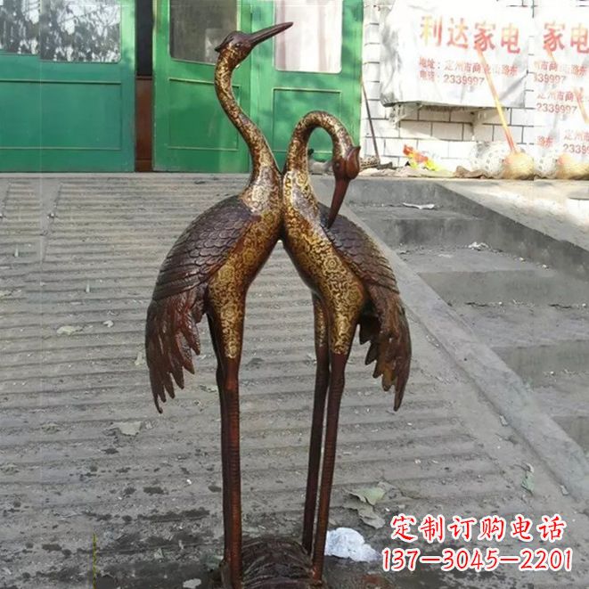 泰安铜雕仙鹤夫妻