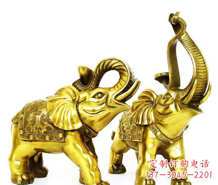 泰安铜雕小象公园动物雕塑