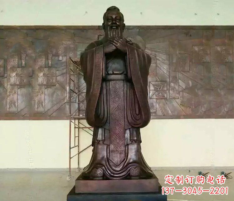 泰安铜雕校园孔子文化雕塑摆件 (2)