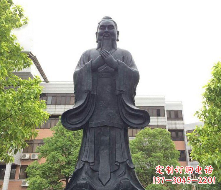 泰安铜雕学校孔子圣人雕塑摆件