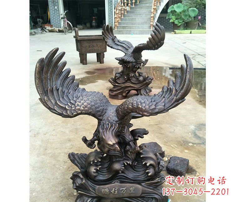 泰安铜雕园林飞鹰动物雕塑