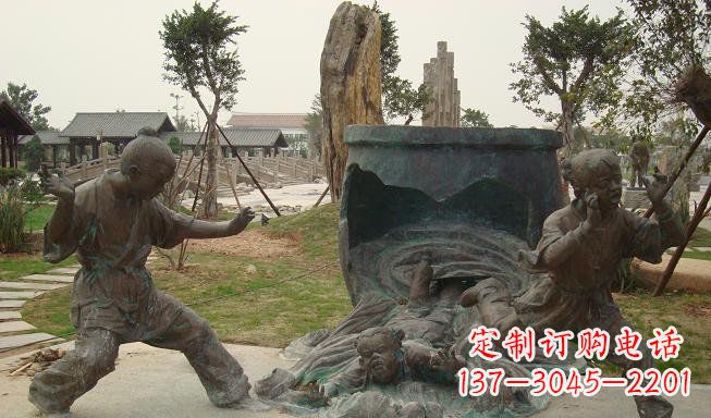 泰安铜雕园林司马光砸缸雕塑