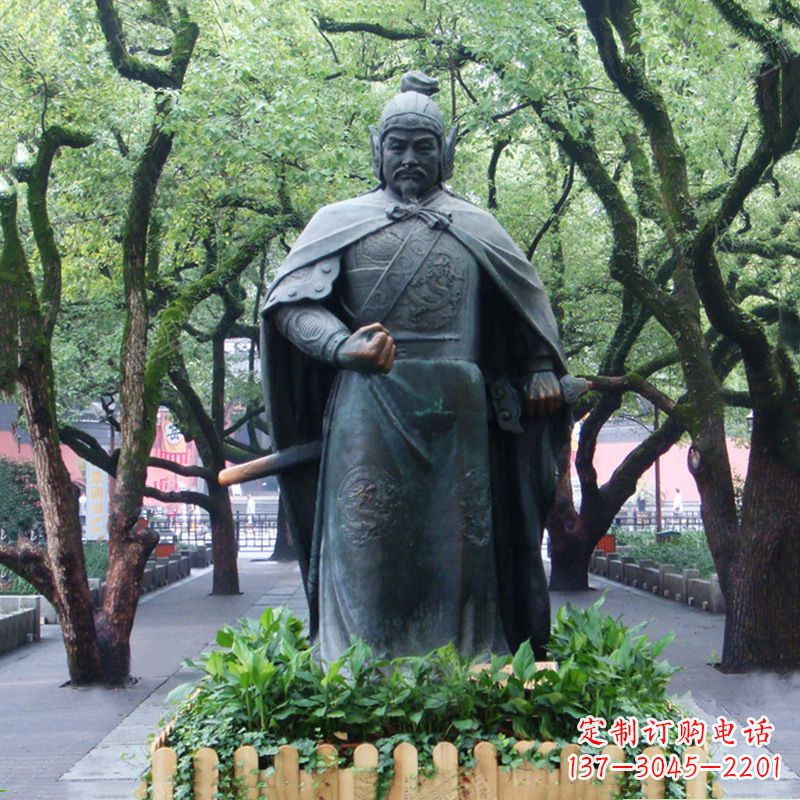 泰安铜雕岳飞雕塑-公园园林历史名人中国古代民族英雄人物雕像