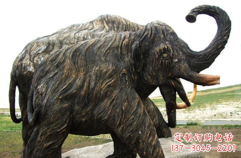泰安铜雕长毛象动物雕塑