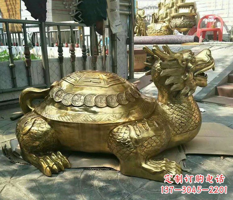 泰安铜雕镇宅神兽龙龟雕塑